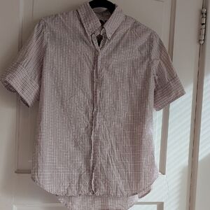Steven Alan Short-Sleeve Button-Down Shirt in Pink Plaid